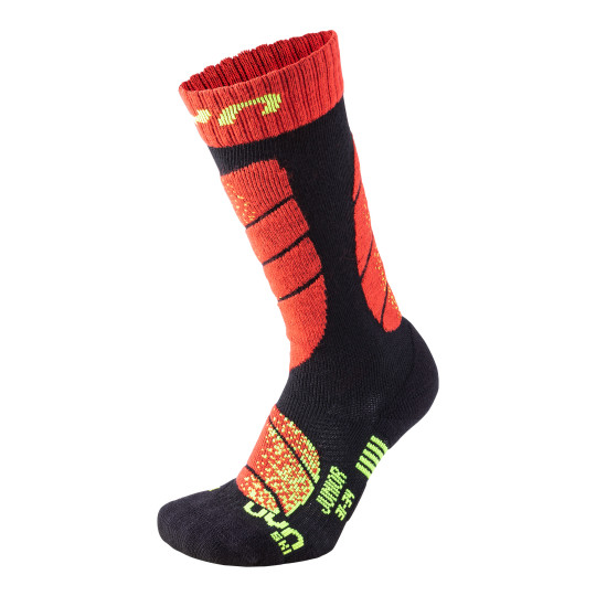 SKARPETY UYN JUNIOR SKI SOCKS, BLACK/RED, 27-30