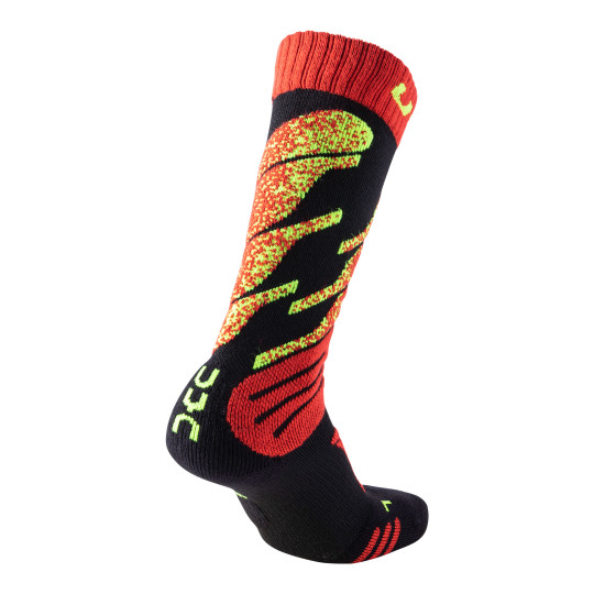 SKARPETY UYN JUNIOR SKI SOCKS, BLACK/RED, 27-30