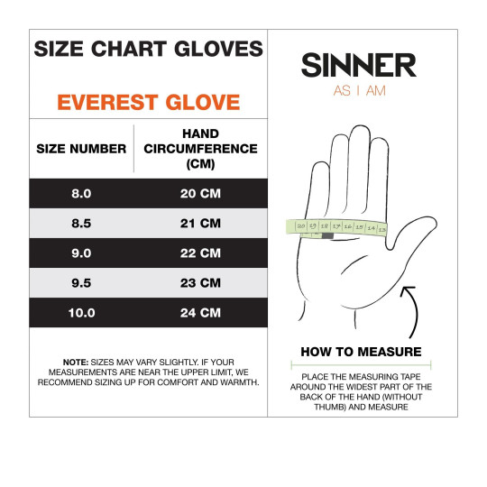 RĘKAWICE MĘSKIE SINNER EVEREST DRY-S, CZARNY,