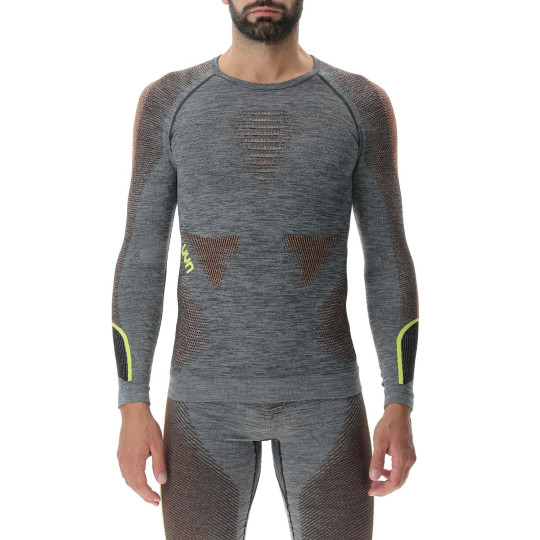 KOSZULKA UYN MAN AMBITYON UW SH LS, GREY/ORG, S/M